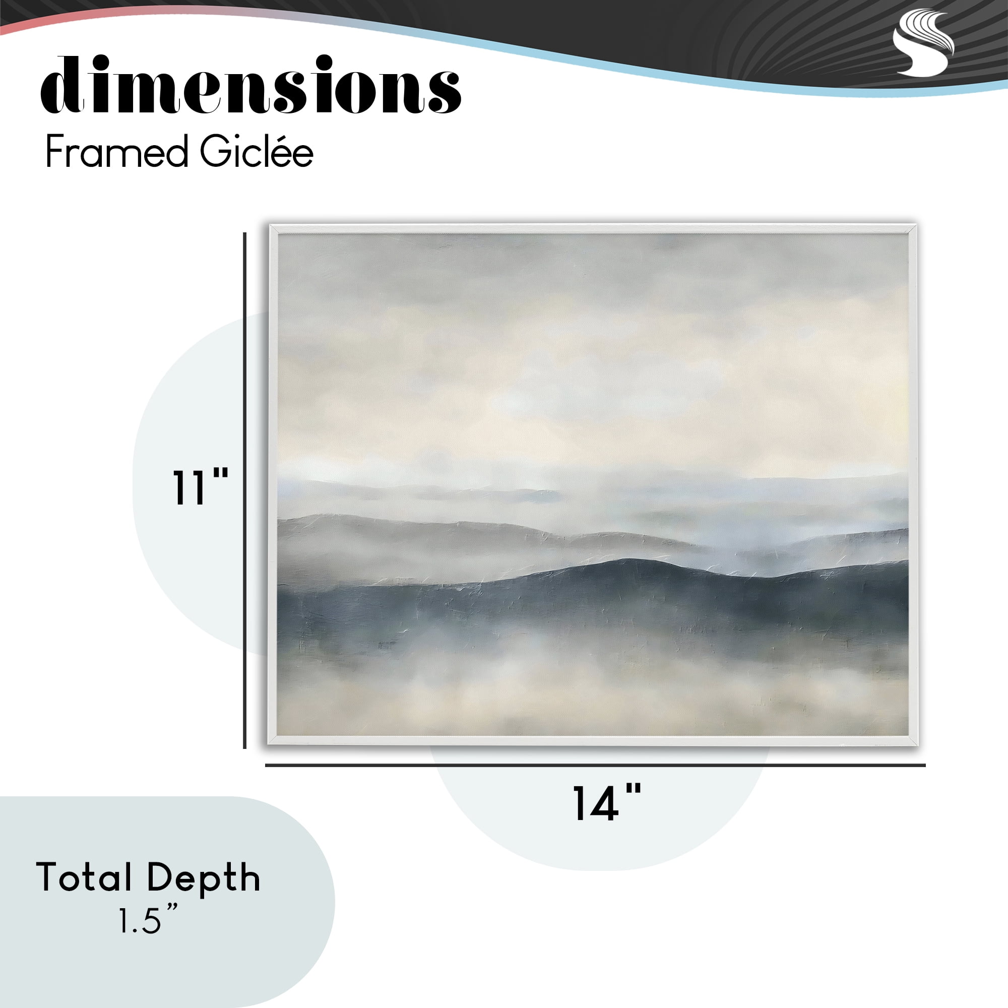 Stupell Industries Muted Horizon Serenity White Framed Giclee Art, design by Riley B