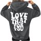 thumbnail image 4 of Sudaderas sueltas para mujer Sudaderas con capucha con cordón Camisas con gráficos en la espalda Jersey informal Tops de manga larga con bolsillo con mangas con hombros caídos Pompotops  gfhjh13779, 4 of 7
