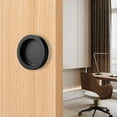 thumbnail image 5 of Round Self-Stick Sliding Barn Door Handle, 4 Pack Closet Finger Pull Aluminum Alloy Invisible Handles for Drawer Cupboard Wardrobe (Black), 5 of 5