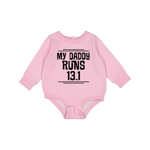 Inktastic My Daddy Runs Half Marathon Baby Fleece Bodysuit