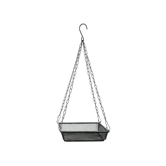 Hanging Bird Feeder Tray Metal Mesh Platform Seed Feeder with Durable Chains for Outdoors Garden Great for Attracting Birds