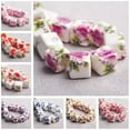 thumbnail image 4 of U8MO 10pcs 10mm Cube Flower Patterns Ceramic Porcelain Loose Beads for Jewelry Making-24# Purple, 4 of 8