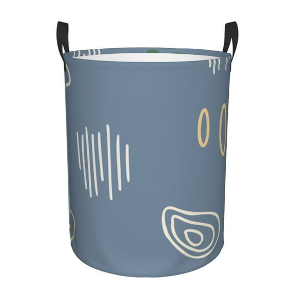 XMXT Collapsible Laundry Basket, Blue Abstract Graffiti Polyester Waterproof Laundry Hamper, 40L