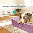 thumbnail image 3 of Exclusivo Mezcla Orthopedic Dog Bed with Washable Cover 30"x20", Jacquard Fluff Pet Sofa Bed with 2-Sided Bolsters for Small Dogs, Purple, 3 of 9