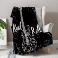 thumbnail image 4 of Music Guitar Blanket Gifts - Rock and Roll Musical Instruments Theme Throw for Music Enthusiast Band Singer Boys Girls Men Adults Soft Fuzzy Cozy Birthday Christmas Lightweight Blanket 60"x80", 4 of 6