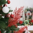 thumbnail image 5 of MODANU 24 Pcs Christmas Leaves Picks, Glitter Artificial Branches Filler Fake Fern Leaf Pine Needles Floral Twigs Ornaments for Xmas Tree Holiday Wreath Home Decorations, Red, 5 of 7