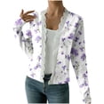 thumbnail image 2 of ClodeEU Women's Long Sleeve Print Knit Lace Trim Cardigan,Casual Fashion Tops White 05,Womens Plus XXL, 2 of 8