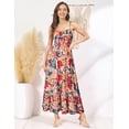 thumbnail image 4 of Vestido GRACE KARIN con estampado floral largo bohemio con tirantes finos, 4 of 7