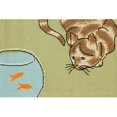 thumbnail image 1 of Liora Manne FTP34143006 Frontporch 1430-06 Curious Cat Green 30 x 48 In. Area Rugs, 1 of 1