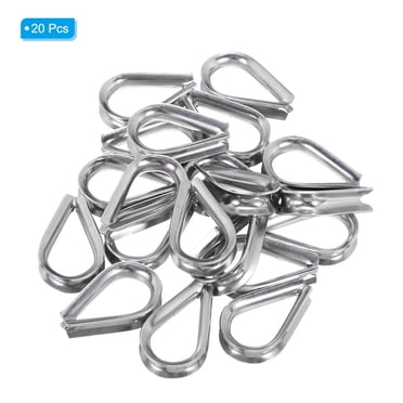 50 Pieces Cable Thimbles Wire Rope Thimbles M3 304 Stainless Steel