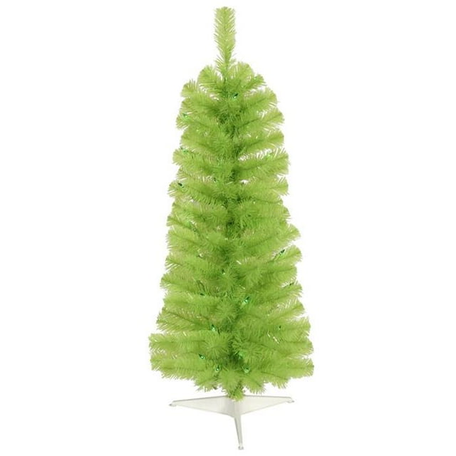 Vickerman B163136LED 3 ft. x 14 in. Lime Green Pencil Artificial Christmas Tree with 50 Lime LED Light
