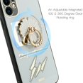 thumbnail image 4 of for iPhone 12 / 12 Pro 6.1 inch Ring Cute Glitter Phone Case Slip Guard Grids Pattern Kickstand Hybrid Slim Shock Bumper Cover, 4 of 4
