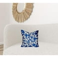thumbnail image 5 of HomeRoots 16" X 16" Blue And White Zippered Coastal Throw Indoor Outdoor Pillow, 5 of 5