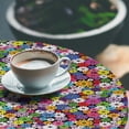 thumbnail image 2 of Ambesonne Colorful Fitted Round Tablecloth, Floral Vivid Daisies, 45"- 56" Diameter, Multicolor, 2 of 5