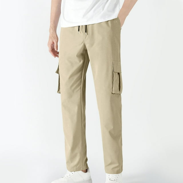 Weiqiqre Men's Sweatpants Casual Cargo Pants Workout Joggers Stretch Drawstring Tactical Pants with Multi Pockets,Size M