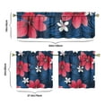 thumbnail image 6 of Hawaiian Palm Flower Kitchen Valance and Tiers Set, 27.5x24 Inch, Tropical Style Curtains for Summer Themed Windows, 6 of 6