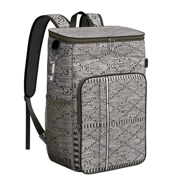 Hippie Retro Style Colorful Abstract Insulated Backpack Cooler - 20L Soft Cooler Bag, Geometric
