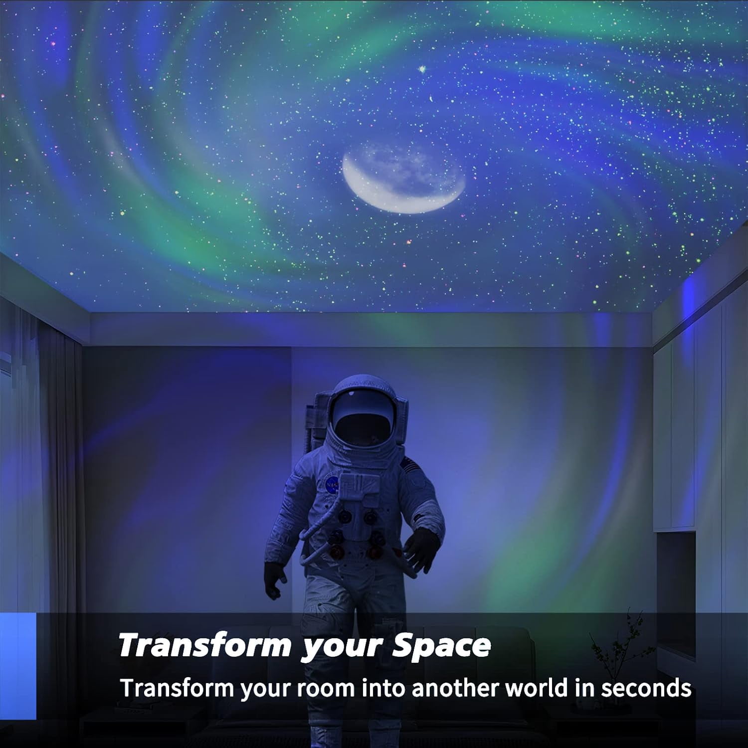 SZRSTH Star Projector, Galaxy Projector for Bedroom, Night Light with White Noise Room for Kids Adults Indoor Valentines DayGifts