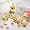 thumbnail image 5 of Fall Yellow Sunflower Orange Pumpkins Bathroom Set with Shower Curtain Sets and Rugs and Accessories Orange Maple Leaf Bird Red Fruit Shower Curtain Set Bathroom Decor 3 Pcs, 5 of 7