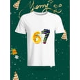 thumbnail image 1 of Cute Number 6 Shaped Donut and Ice Cream Pattern Kids T-Shirt Suitable for 6th Birthday or Summer Leisure Wear This adorable kids' T-shirt features a cute design with a number 6 shaped like a donut a, 1 of 6