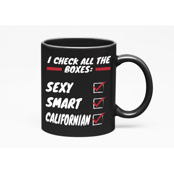 Sexy Californian, Cool California USA or US State Stuff, Black 11oz Ceramic Mug