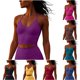 thumbnail image 1 of RKSTN Women's Halter Open Back Gym Yoga Tank Tops Oversized V Neck Moisture Wicking Quickly Dry Fitness Athletic Cmaislove Tank Womens Casual Solid Regular Fits Breathable Running Sport Cami Shirt, 1 of 7