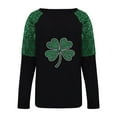 thumbnail image 4 of Yteetum St Patrick's Day Shirts for Women Oversized Crewneck Glitter Luckys Irish Shamrocks Paddy's Day Graphic T Shirts Top Womens Casual Plus Size Round Neck Loose Comfy Tees Fall Spring Clothes, 4 of 9
