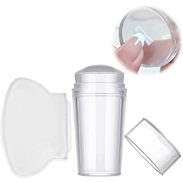 Estampador de uñas, estampador de gelatina francés con raspadores, gelatina de estampado de silicona transparente con raspador, herramienta de impresión de manicura DIY Accesorios para decoración de uñas brillar Electrónica