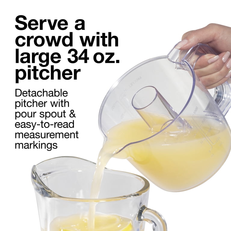 Proctor Silex Electric Citrus Juicer, 34 oz, 2 Reamers, Supports