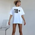 thumbnail image 3 of Camiseta Y2K Ins para mujer, blusa holgada de gran tamaño con letras estampadas, ropa de calle de manga corta, Top informal, Pullover, Camisetas básicas, 3 of 5