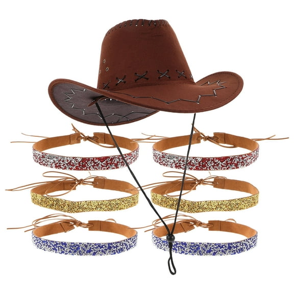 Raindrops Cowgirl Accessories For Women Pu Cowboy Hat Multi 1 Set