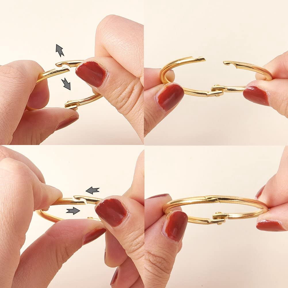 1set 100 Pieces 5 Size Book Rings Loose Leaf Binder Ring Key Chain Key Rings 0.7 Inch 1 Inch 1.2 Inch 1.3 Inch 1.7 Inch Golden