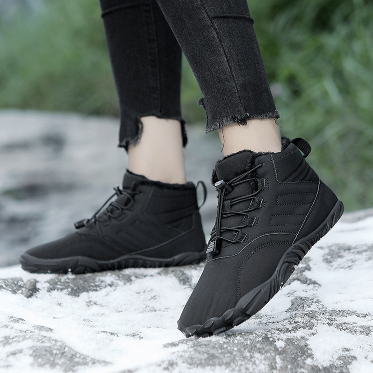 AUXDIQ Hiking Shoes for Men Women Winter Mountain Trekking Boots Outdoor Snow Booties