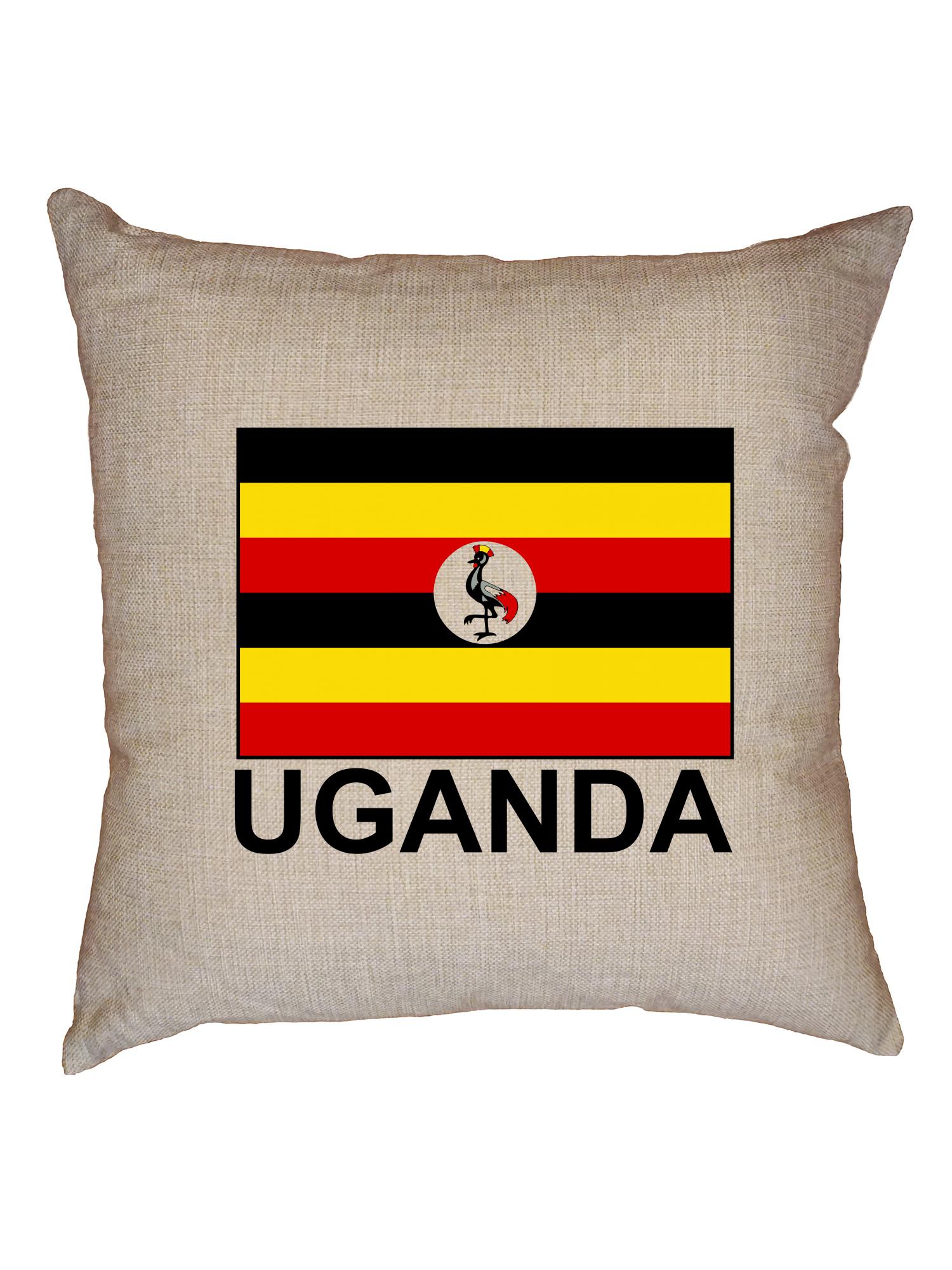 Uganda Flag Special Vintage Edition Decorative Linen Throw Cushion