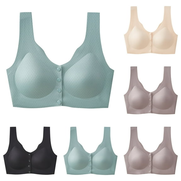 Utoimkio Front Closure Wireless Bras for Women Plus Size Comfort Full Coverage Bras for Women No Underwire Everyday Bras