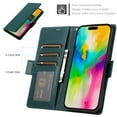 thumbnail image 7 of Allytechgroup Wallet Case for iPhone 12 Pro / 12 6.1", RFID Blocking PU Leather Flip Stand Phone Shell with Card Holder Wrist Strap Shokcproof Protective Bumper for iPhone 12 Pro / 12 6.1", Green, 7 of 7