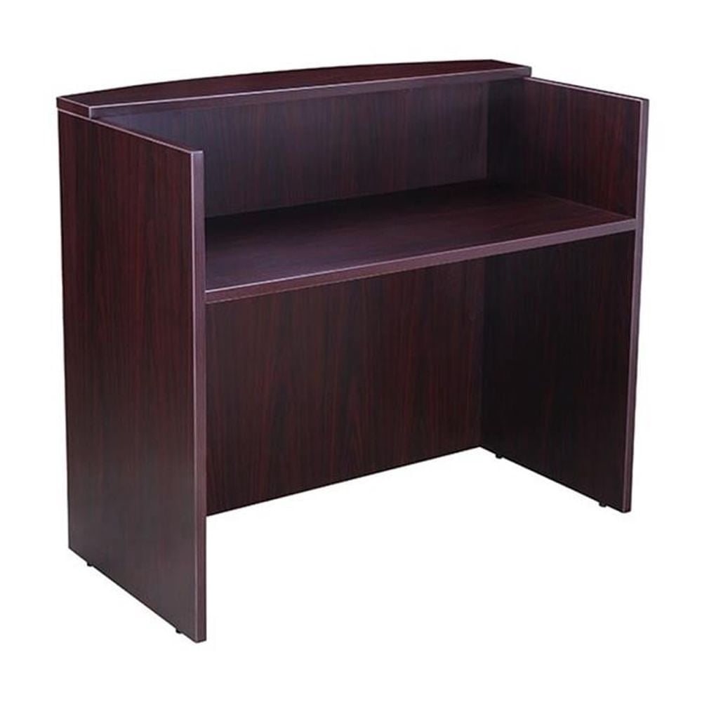 Boss Office Products 71" Reception L-Shape Desk with File Pedestal in Mocha