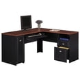 thumbnail image 1 of Bowery Hill L-Shaped Wood Computer Desk in Black, 1 of 4