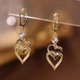 thumbnail image 5 of Pendientes de corazón doble de encaje, 5 of 6