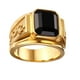 thumbnail image 3 of EeaseMX Anillo dorado de moda vintage con circonita negra, joyería elegante, regalo de San Valentín para hombre (talla 12), 3 of 7