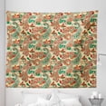 thumbnail image 1 of Ethnic Tapestry, Paisley Leaves with Folk Culture Effects Bohemian Oriental Motif, Fabric Wall Hanging Decor for Bedroom Living Room Dorm, 5 Sizes, Hunter Green Ruby Orange, by Ambesonne, 1 of 1