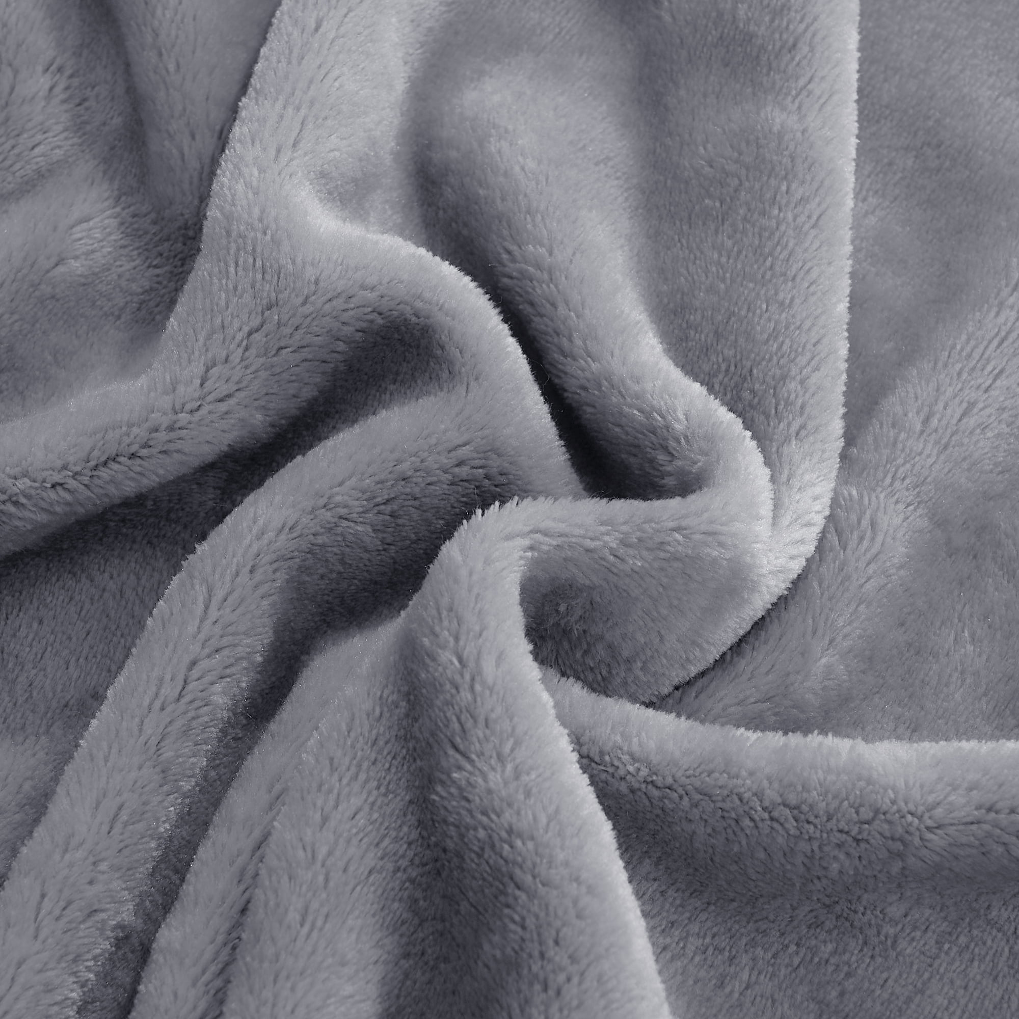 NICETOWN Fleece Bed Blankets Queen Size Soft Lightweight Plush Fuzzy Cozy Luxury Microfiber Blanket for Bedroom/Travel, 90" x 90", Light Grey