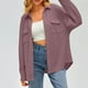thumbnail image 4 of Camisa con bolsillos de color liso para mujer: top de punto holgado de manga larga, poliéster, versátil para primavera/otoño, tallas US 4-12, EU 34-42, 4 of 8