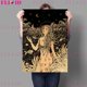 thumbnail image 1 of Póster Artístico Retro de bruja y Luna, cuadro sobre lienzo para pared, decoración para sala de estar sin marco, 1 of 4