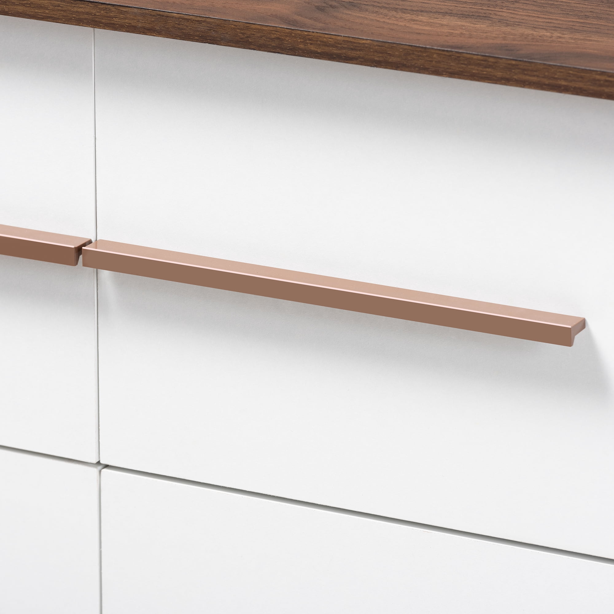 Baxton Studio Mette Mid-Century Modern White and Walnut Finished 6-Drawer Wood Dresser