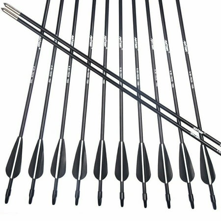 28 Archery Carbon Arrows Spine 700 F Recuve&Traditional Bow Hunting 12PCS