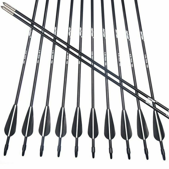 28" Archery Carbon Arrows Spine 700 F Recuve&Traditional Bow Hunting 12PCS