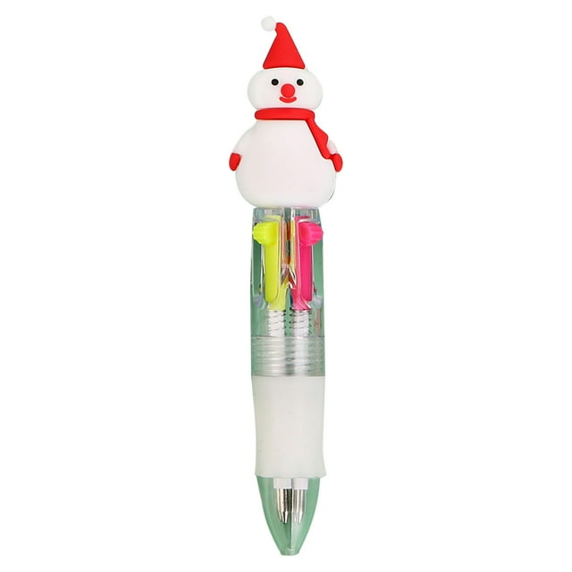 TIELUTT Four Kinds of Christmas Pens Can Replace the Writing Color Ballpoint Pen Cartoon Snowman Fine Ballpoint Pens Color Ballpoint Pen Misprint Ink Pens Clip Click Inc Pens Calligraphy Pens for Beg
