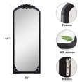 thumbnail image 5 of Arch Mirror Full-Length Mirror Vintage Decorative Mirror,64"*22",Black, 5 of 6