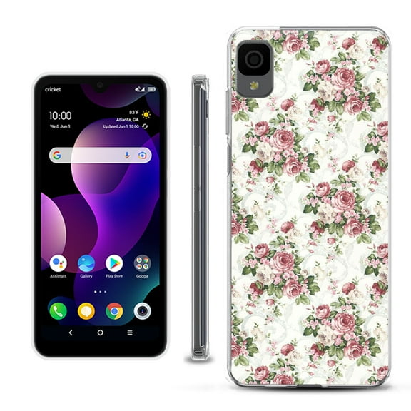 Slim-Fit Gel TPU Phone Case for TCL 30Z / 30 Z / 30 LE, by OneToughShield ® - Floral/Rose